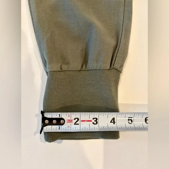 Uniqlo 100% Cotton Sage Olive Green Women's Jogger Pants Size Small Relaxed Fit - Picture 10 of 13